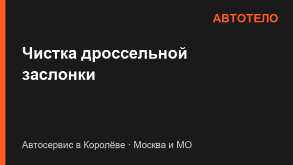 Чистка дроссельной заслонки